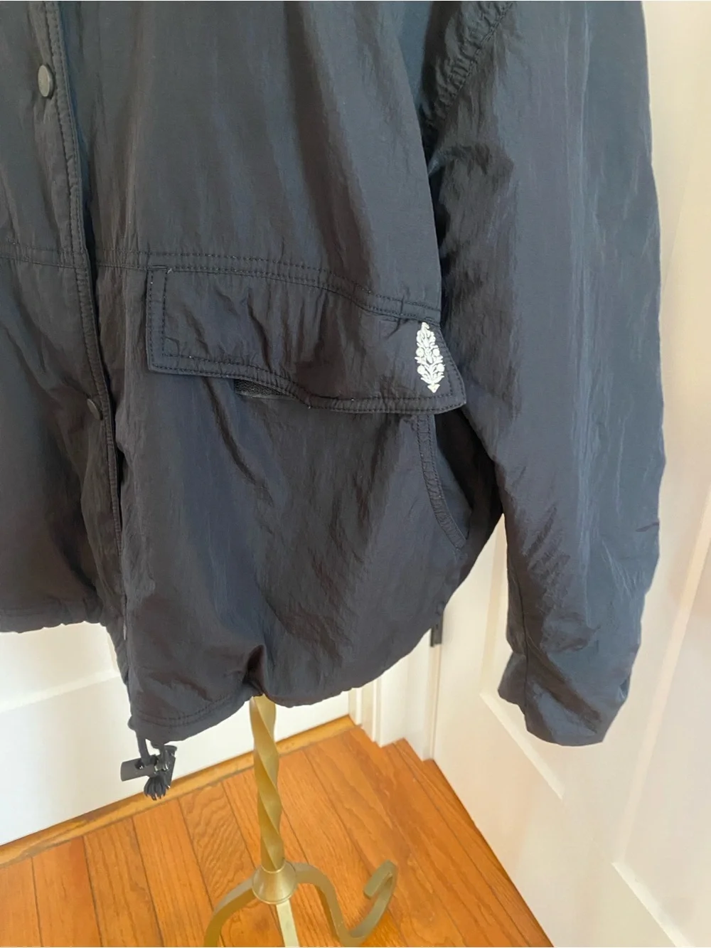Free people off the bleachers coaches jacket Lightweight Black Women's medium
